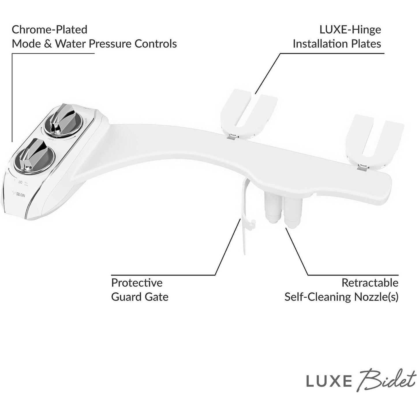 LUXE Bidet NEO 185 PLUS Bidet for Toilet - Universal fit