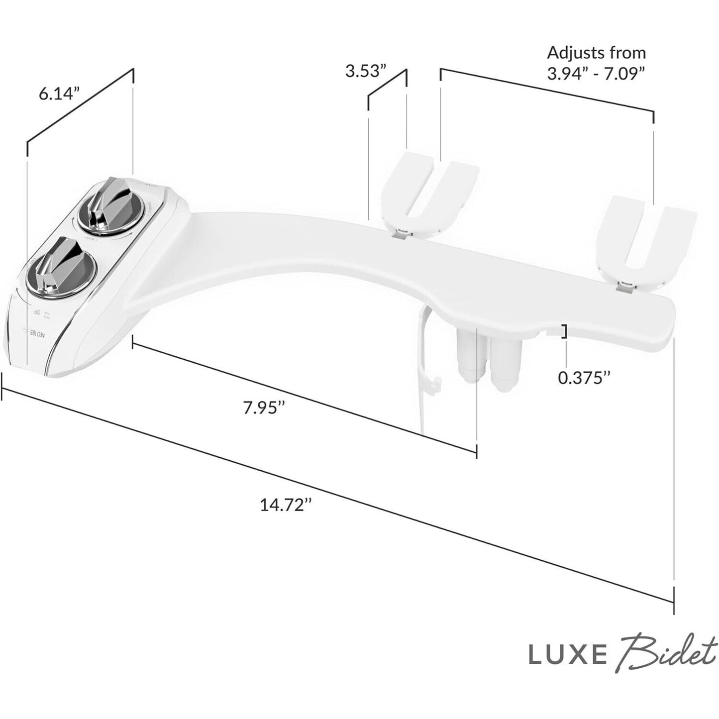 LUXE Bidet NEO 185 PLUS Bidet for Toilet - Universal fit