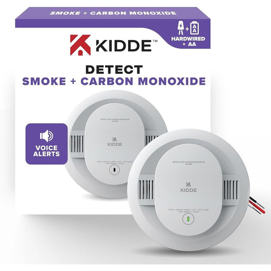 KIDDE Hardwired Smoke Detector Carbon Monoxide Alarm with Voice Alerts 30CUAR-V