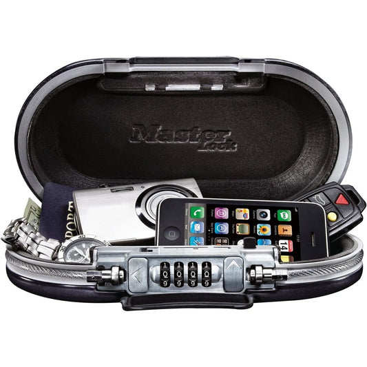 Master Lock Safe Space Portable Lock Box With Combination & Charger Port 5900D